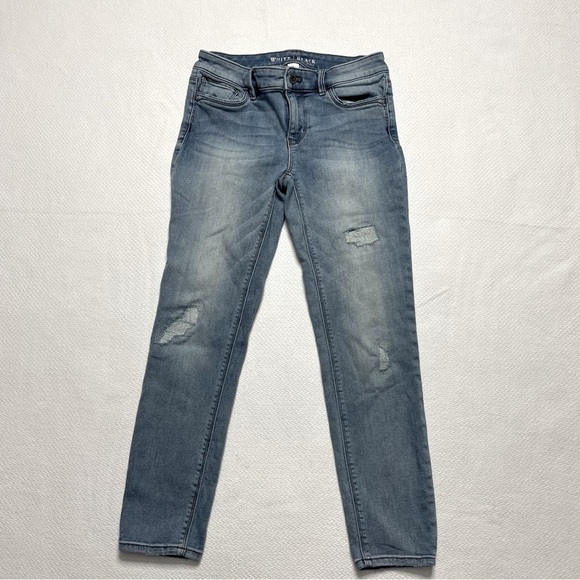 White House Black Market Jeans Crop Distressed Women's Size 0 - Picture 1 of 16